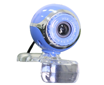 A clip-mounted webcam, the simplest capture device for live Lightboard sessions