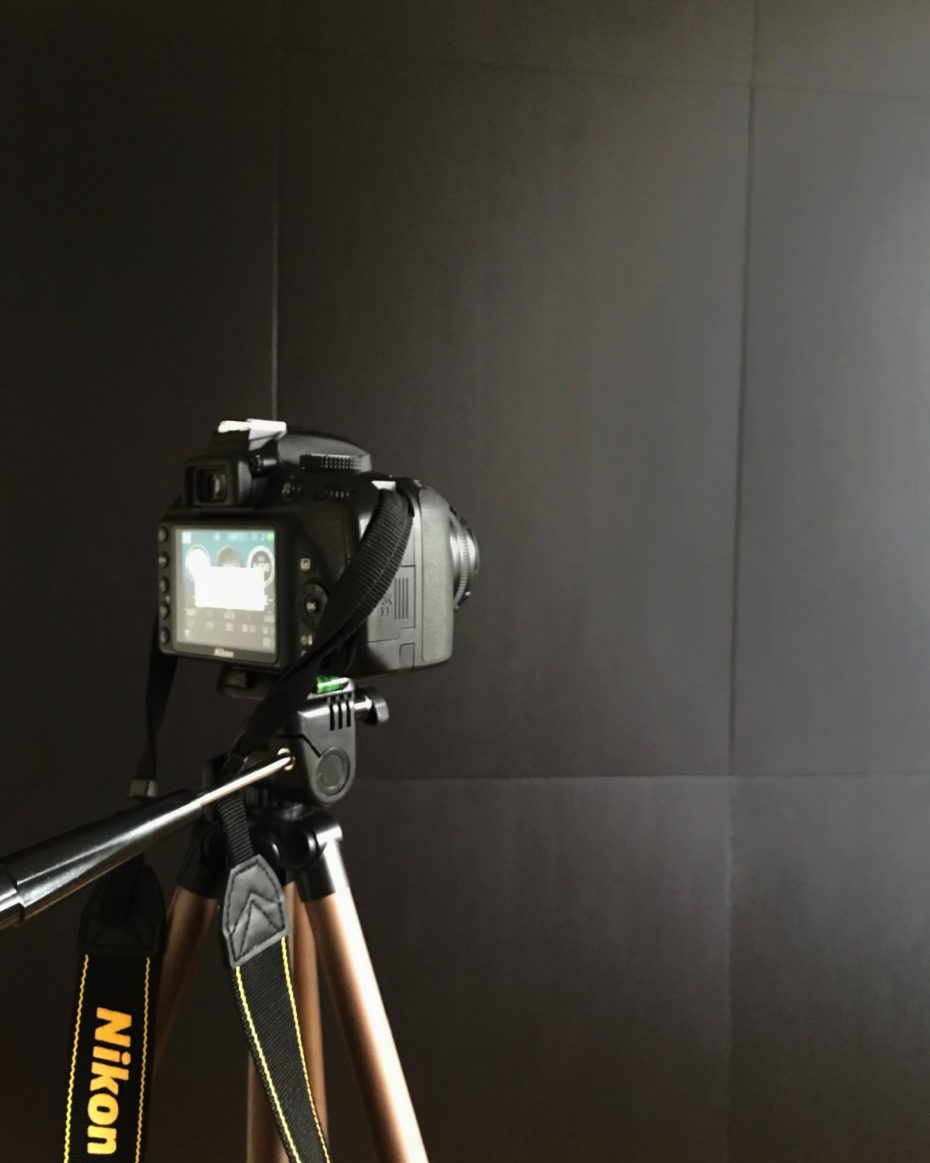 Camera with black backdrop