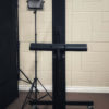 Black squeegee attached to lightboard front view