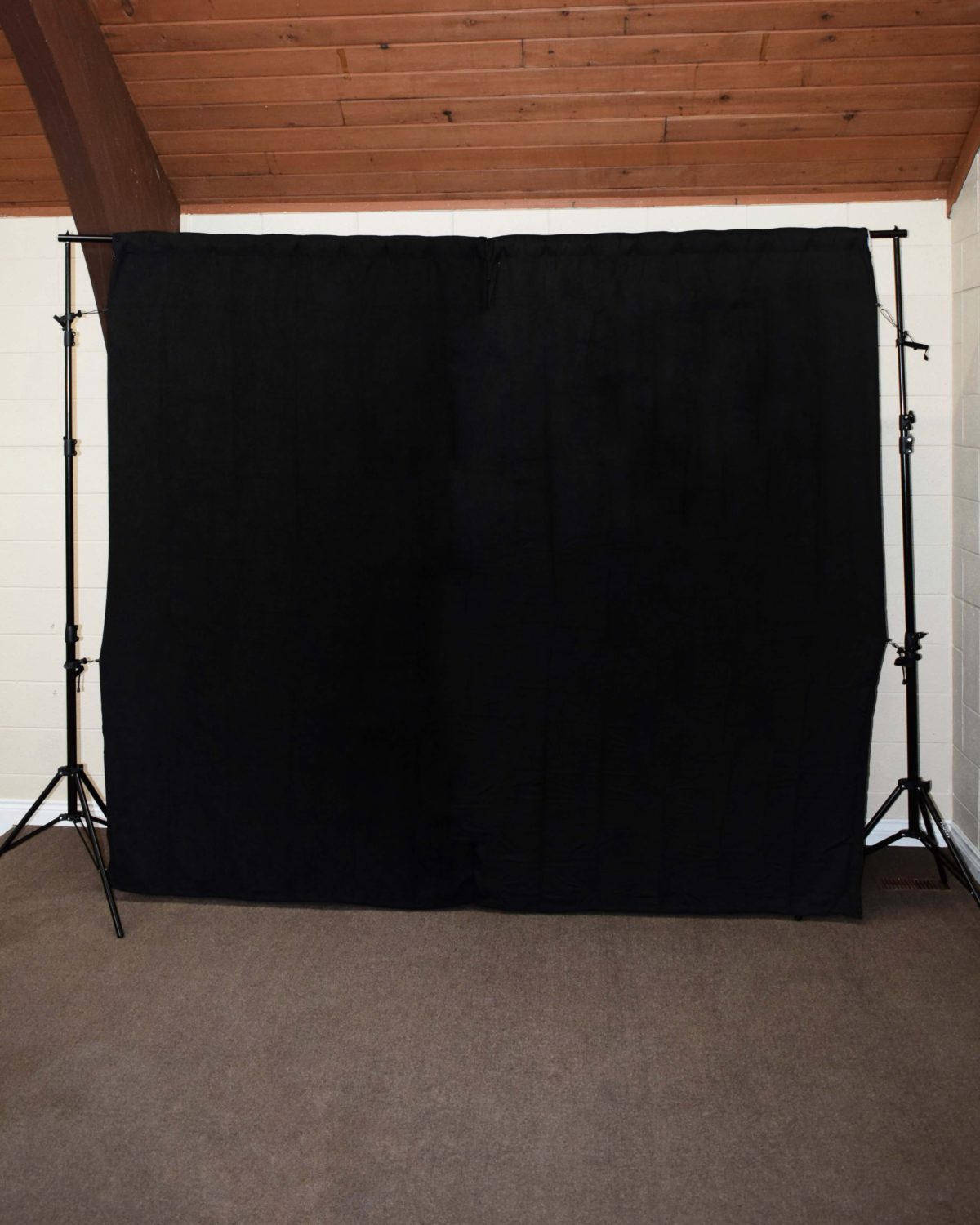 Standalone black backdrop fabric product front view